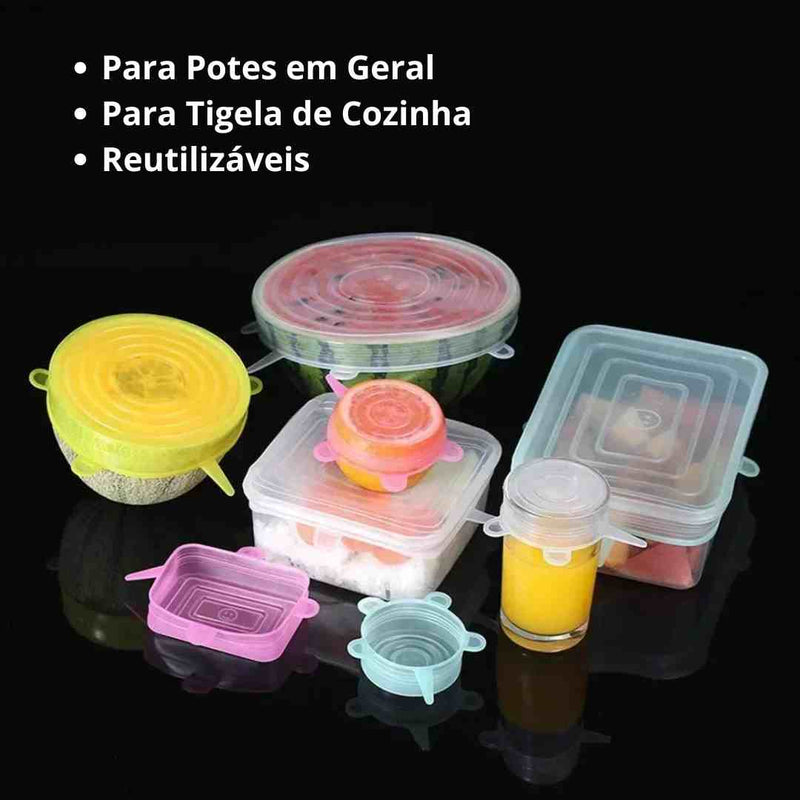 Tampas Reutilizáveis de Silicone - Armazenar Seus Alimentos com Praticidade e Sustentabilidade - DomusBelle